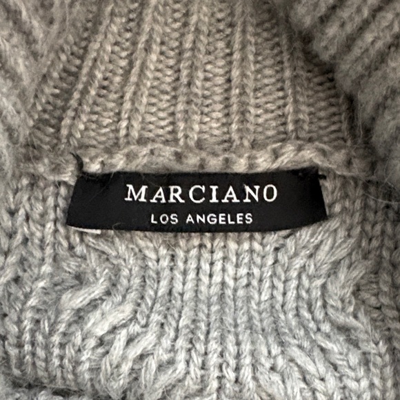 Marciano Gray Turtleneck Faux Pearl Embellished Sweater - Picture 5 of 12